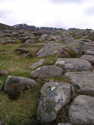 P1010155.JPG - The path, with the first clear glimpse of the Lochnagar corrie behind