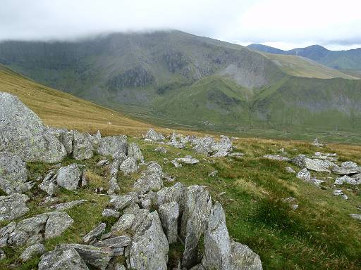 12_20-1.jpg - From Yr Elen to Carnedd Dafydd. My route up is 1/3rd of the way from the left, above the dark coloured cliff.