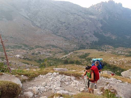 05_13-1.jpg - Climbing from the refuge d'Asinau. Refuge just visible at the foot of the hill.