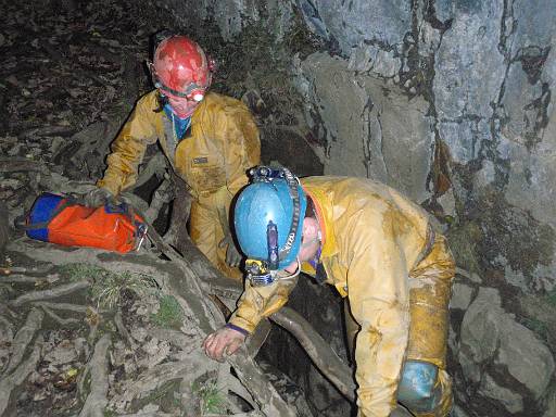 17_13-1.jpg - Beth and Pete leaving the cave in the dark